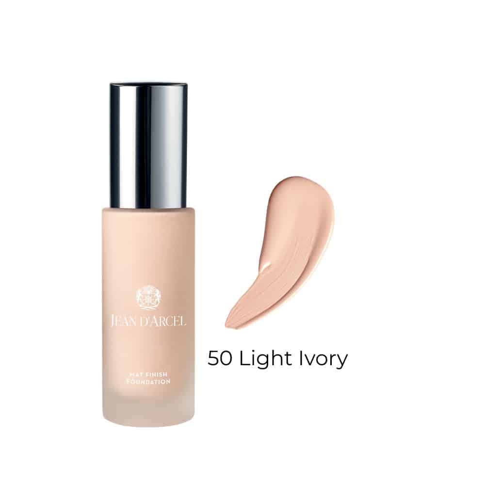JEAN D’ARCEL Mat Finish Foundation 50 Light Ivory – Podkład do Cery Tłustej i Mieszanej 30 ml