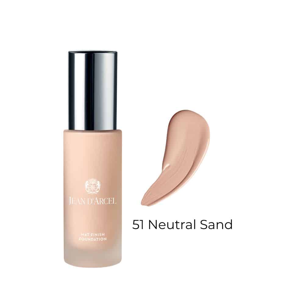 JEAN D’ARCEL Mat Finish Foundation 51 Neutral Sand – Podkład do Skóry Tłustej i Mieszanej  30 ml