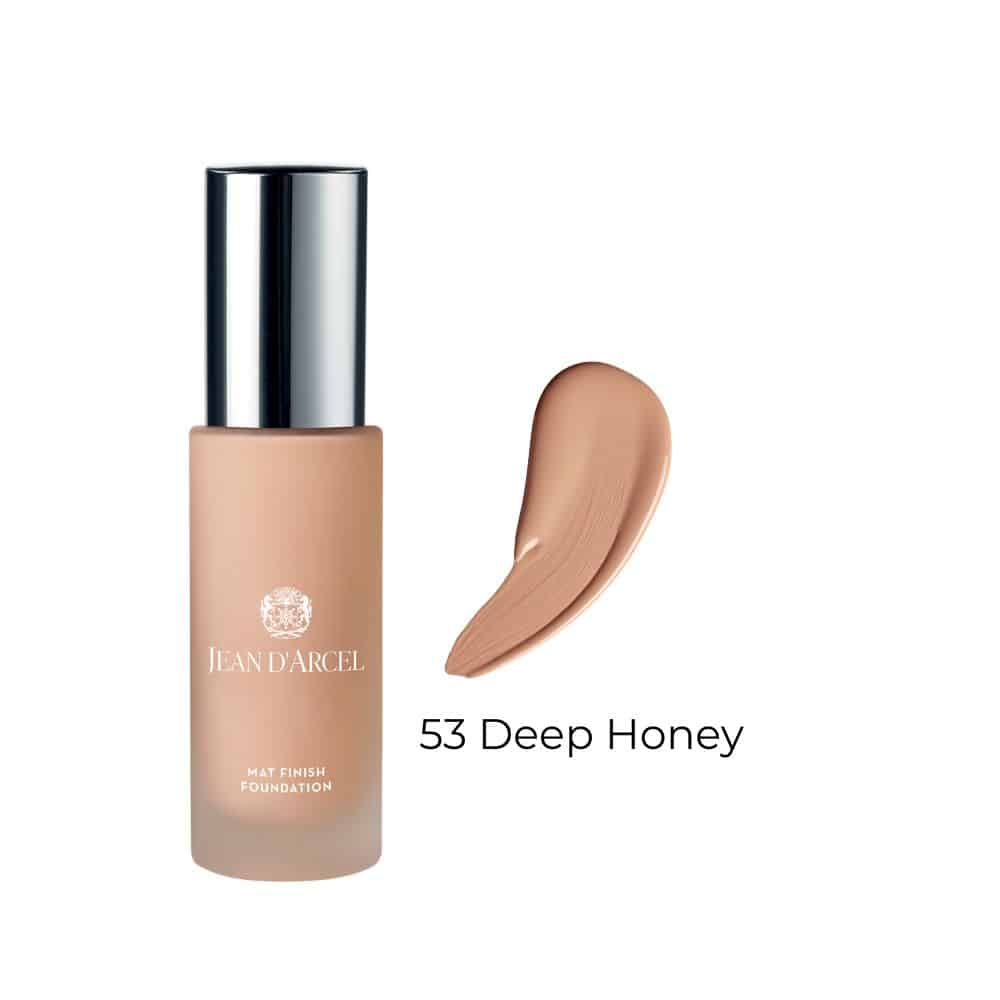 JEAN D’ARCEL Mat Finish Foundation 53 Deep Honey – Podkład do Skóry Tłustej i Mieszanej  30 ml